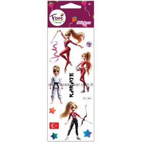 KARATECİ KIZ STICKER FC-249